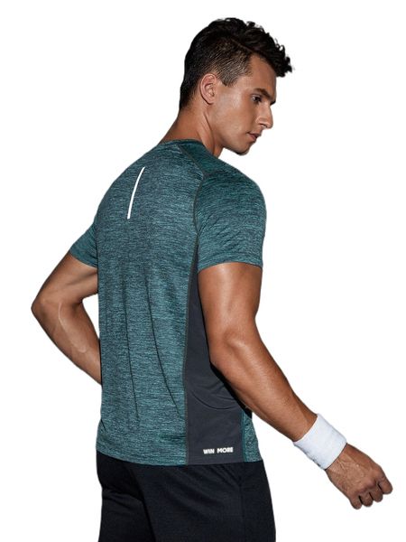 

men letter graphic contrast side seam stitching sports tee m0bg#, White;black