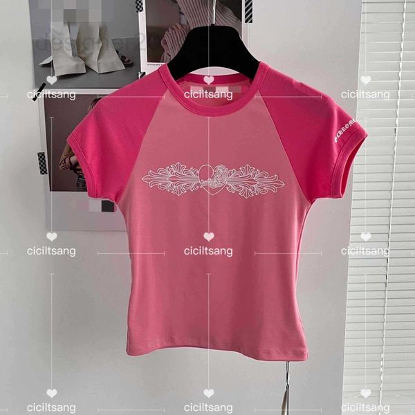 

women's hoodies & sweatshirts designer 2022 spring and summer new girls style round neck slim small short t-shirt jahq, Black