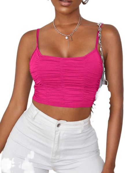

ruched cami crop l4jn#, White