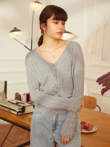 

simple retro pointelle knit drop shoulder cardigan a9mq#, White;black