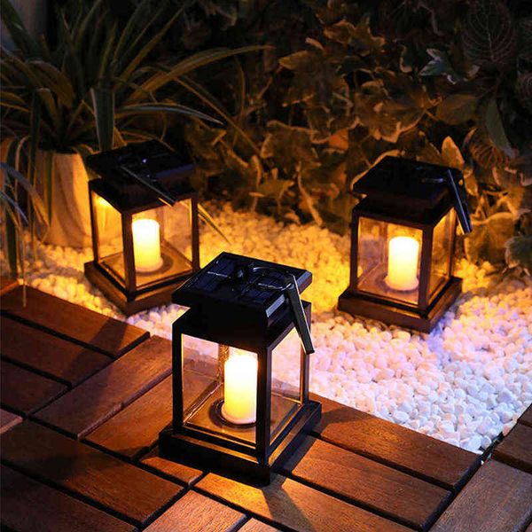 Outdoor Solar Palace Lanterna Prato Campeggio Decorazione Paesaggio Cortile Giardino Led Atmosfera Candela Lampada di Natale J220531