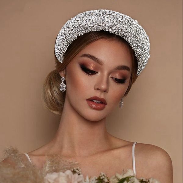 

new luxury bridal headbands tiaras headpieces for wedding jewelery birthday party headdress accessories wedding jewels brides jewellries, Silver