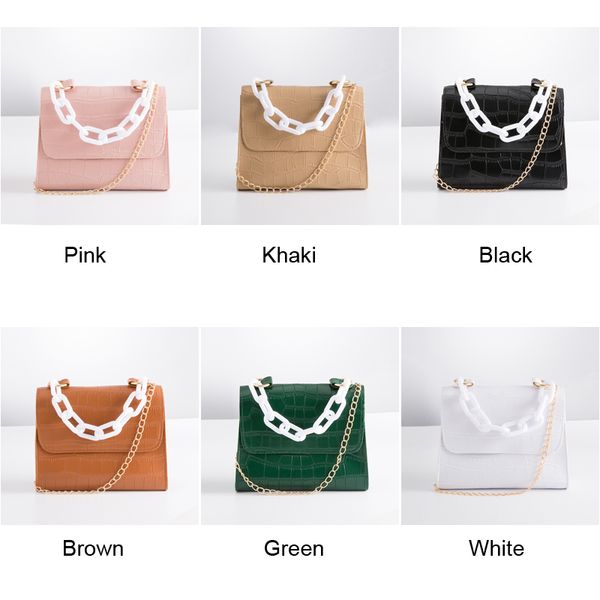 

factory wholesale crocodile pattern chain bolso tas bag wanita women custom shoulder bag for female leisure, Black;red