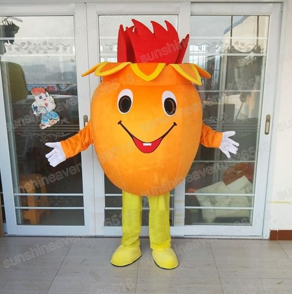 

halloween pomegranate mascot costume cartoon simulation charitable activities adults size christmas birthday party costume outfit, Red;yellow