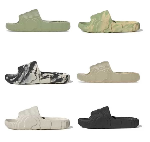 

with box adilette 22 mens designer slides slippers sandals magic lime st desert sand black grey flip flops slide slipper sandal scuffs 36-45