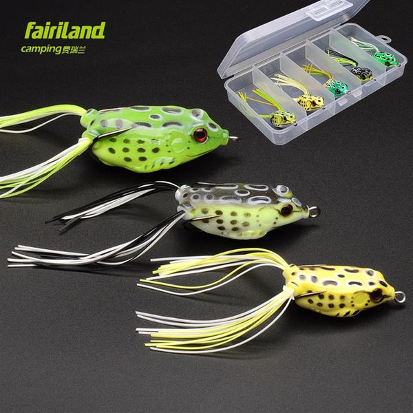 

5pcs fairiland soft rubber frog fishing lure 4cm 5cm 5 7cm ater soft frog bait w bait box fishing accessory shippin274e