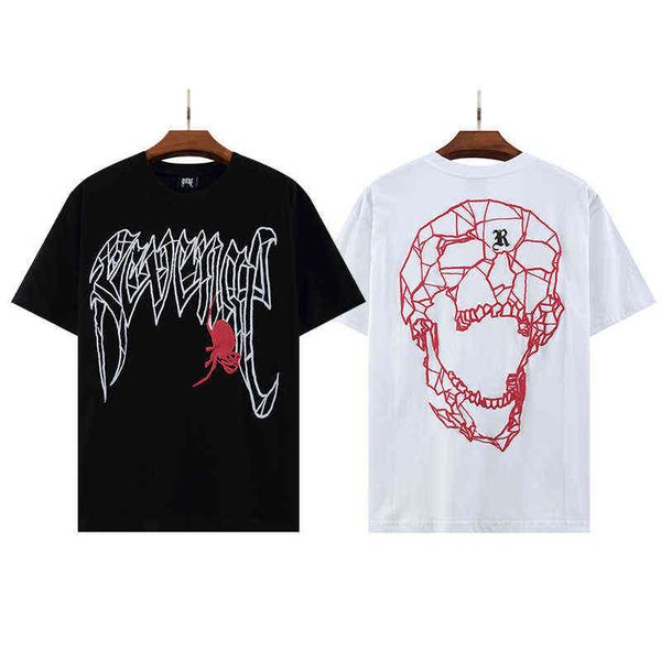 

t shirt designer high street halloween keel spider web print short sleeve men's skull t-shirt, White;black