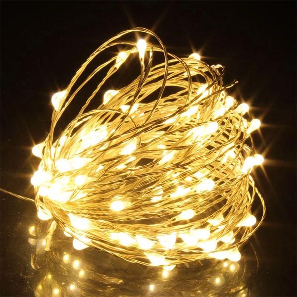 Decorações de Natal 1-5m LED String Light Garland Ornament for Home XAMS Year Holiday Fairy Stripe Battery Operado