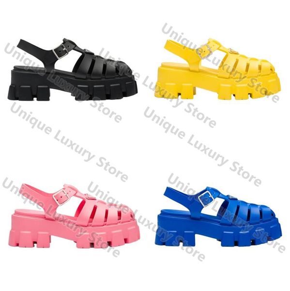 

summer foam rubber sandals womens fashion shoes unique luxury lightweight design ladies enameled metal triangle 5 5cm sole high hee trs fis, Black