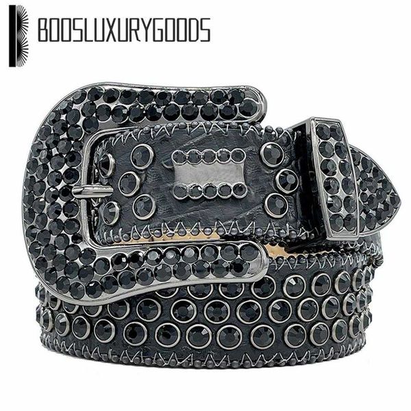 

2022 designer bb belt simon belts for men women shiny diamond belt black on black blue white multicolour187h, Black;brown