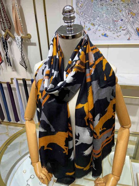 

scarves [a fine horse]h family cashmere scarf 100% thin women's scarf warm in autumn and winter versatile long, Blue;gray