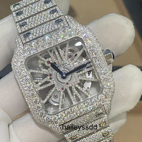 

chinese diamond custom hip hop trend movement jewelry watch hr72, Slivery;brown