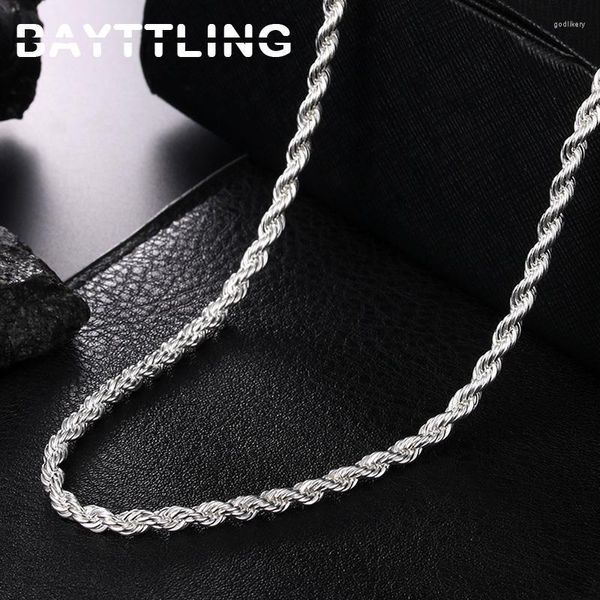 Ketten Silber Farbe 2MM 16/18/20/22/24/26/28/30 Zoll Seil Kette Halskette Für Männer Frauen Mode Schmuck GeschenkeKetten Godl22