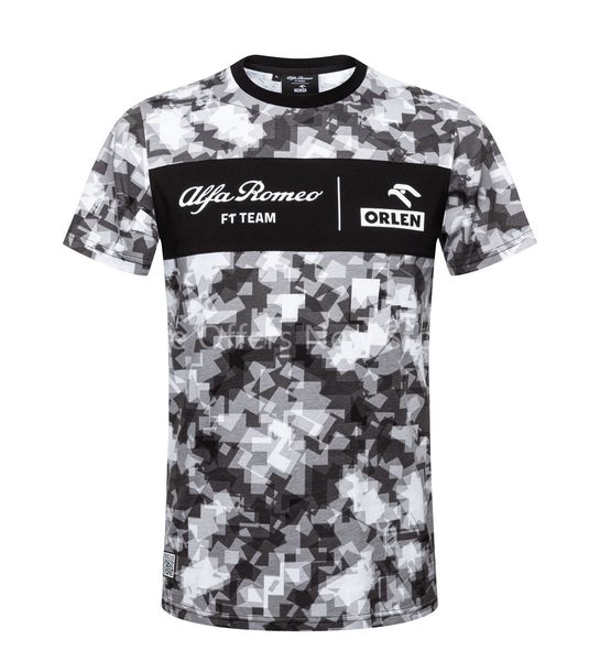 

2022 f1 team racing men's and women's t shirts formula one alfa romeo test livery design summer outdoor comfortable sports, White;black