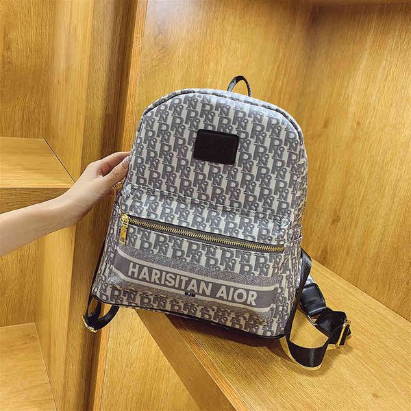

2022 new designer handbags design versatile embroidered letters all over printed old canvas small backpack