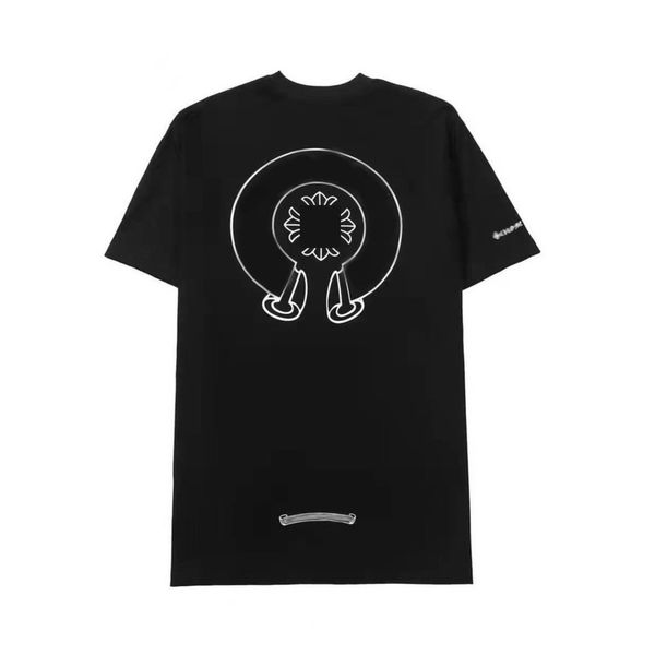 

ch luxury men's t shirts brand man t-shirt summer women cross sanskrit tees letter designer tshirts classic boy loose round neck shirt, White;black