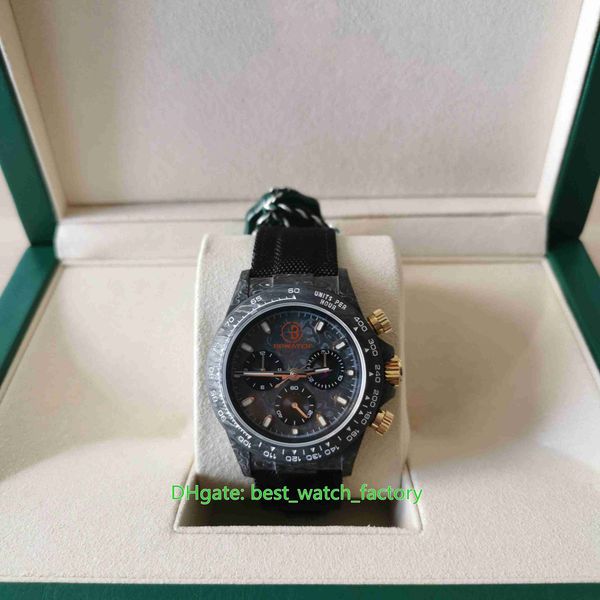 

twf maker watches 40mm cosmograph diw ntpt carbon fiber chronograph workin cal.4130 movement mechanical automatic mens watch men's wris, Slivery;brown