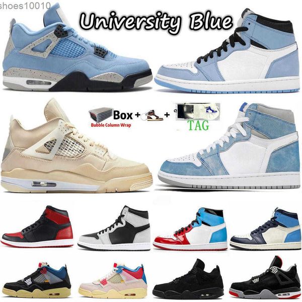 

2021 hyper royal university blue 4 4s mens basketball shoes 1 1s sail obsidian white silver toe black cat bred shadow 2.0 fire red men sport