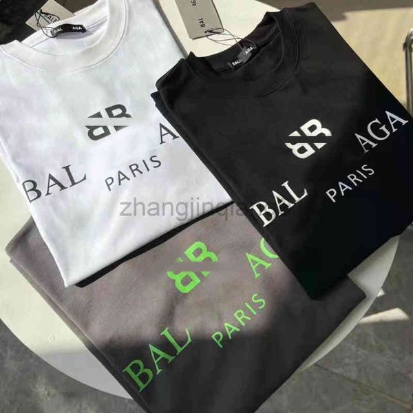 

designer balanciagas t shirt vintage oversized sweat luxe casual fashion brands new summer cotton bb letter printed men's and women&#03, White;black