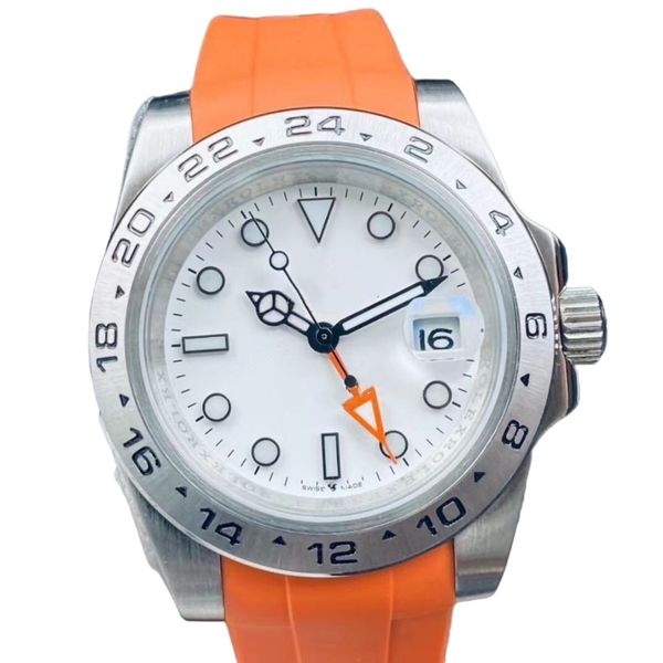 

automatic men's watch 40mm caliber 2836 stainless steel silicone strap diver sapphire luminous sports leisure montre de luxe explorer m, Slivery;brown