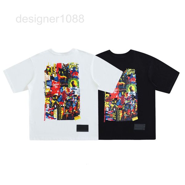 

men's casual shirts designer correct version we11done 22ss new short sleeve t-shirt loose men and women lovers han chao brand half 1q2r, White;black