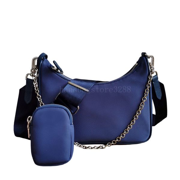 

blue the tote purse designer fashion bag nylon handbags luxurious hobo chains for woman lady bags cross body handbag half moon genuine leath