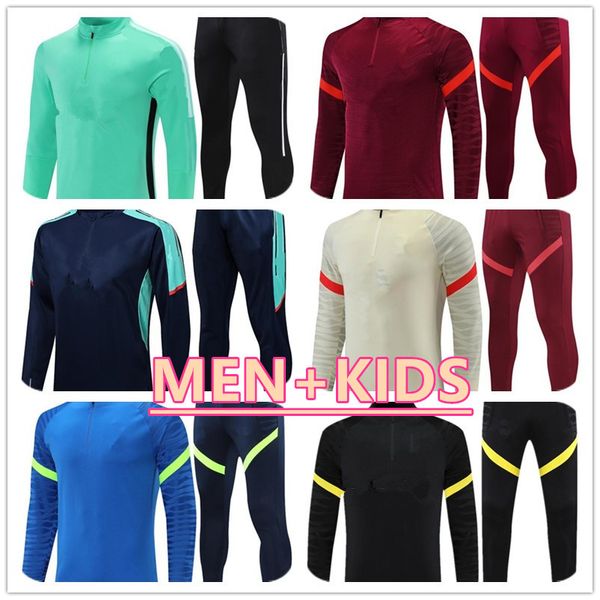 

kids + men 21 22 football training tracksuit soccer tracksuits suit sets 2021 2022 mens chandal futbol survetement foot jacket jogging chn88, Black;yellow