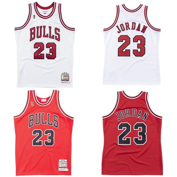

stitched 23 michael basketball jersey s-6xl mitchell & ness 1995-96 final trophy mesh hardwoods classics retro version men women youth jerse, Black;red