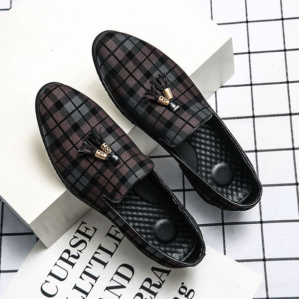 

luxury designer brand sell moccasins men printed loafers leather shoes mens flats driving shoes coiffeur shoes leisure walk, Black