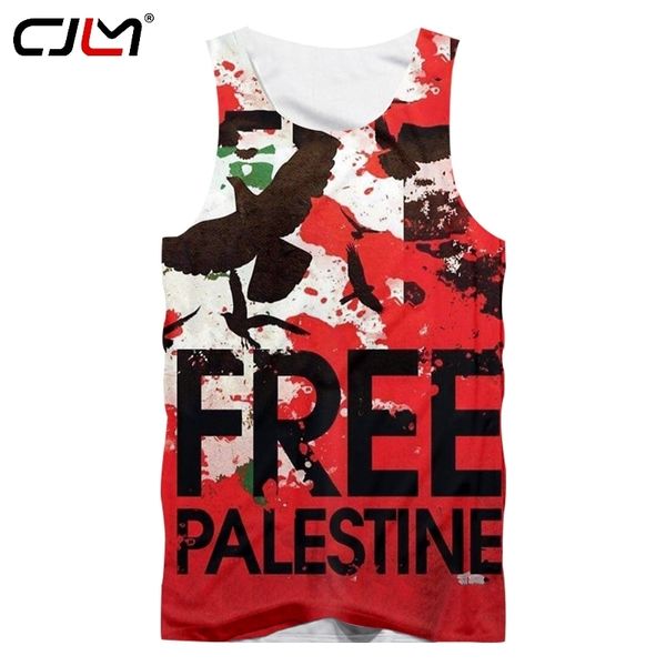 

cjlm palestine flag men vest fashion sleeveless summer nostalgia tank brand design fans cheer slogan clother oversized 220623, White;black