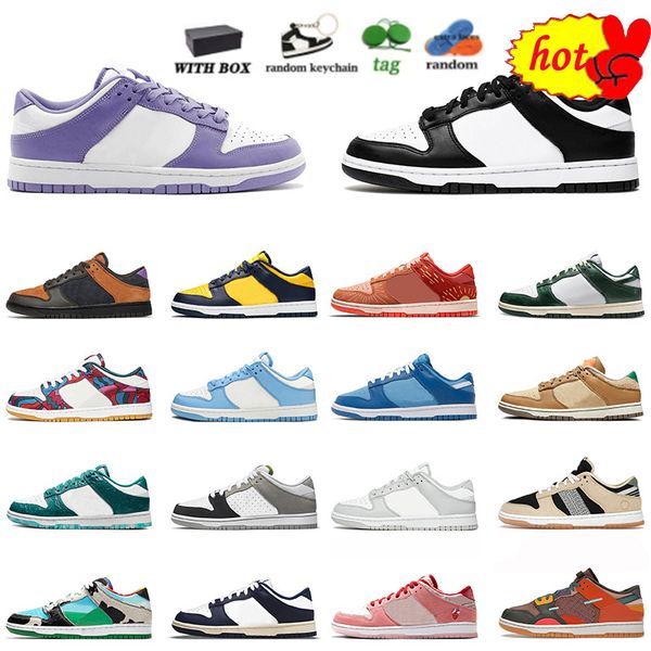 

mens classic black white low og dunksb running shoes designer purple pulse ocean green blue paisley cactus jack chunky skate