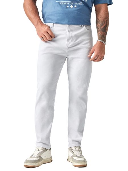 

extended sizes men slant pocket tapered jeans z8ex#, Blue