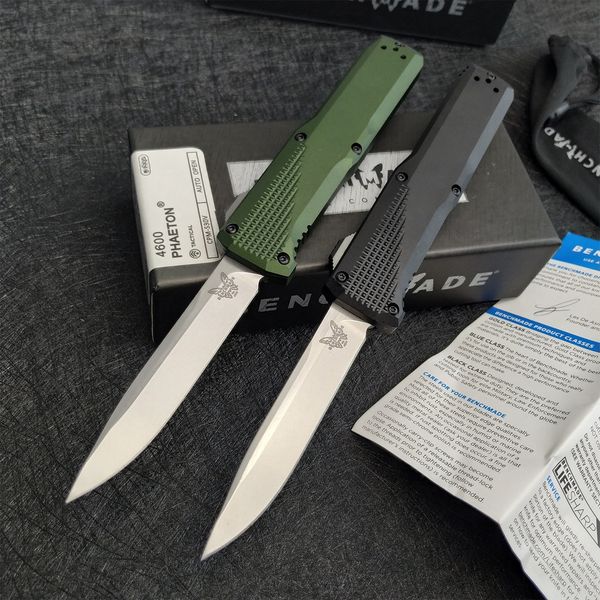 

new arrival bm 4600 benchmade double action automatic knife 6061-t6 aluminum handle s30v blade tactical knives edc tool bm 3300