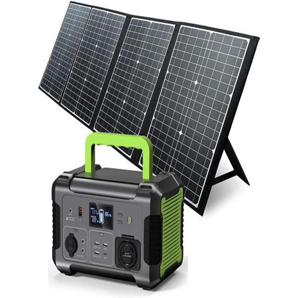 

portable power station with solar panel included 519wh solar generator with 120w foldable solar charger mppt 12v regulated power supply