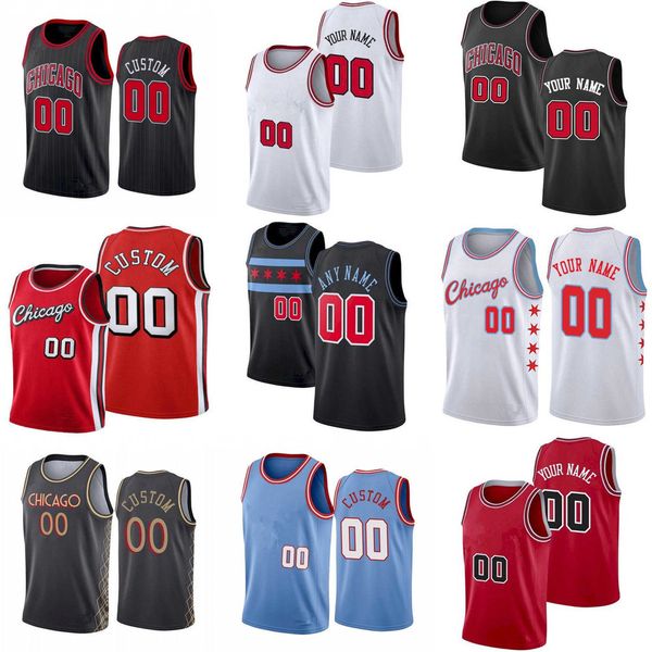 

75th custom jersey chicago''bulls''men women youth 19 marko simonovic 25 tyler cook 7 troy brown jr. 22 alize johnson ba, Black;red