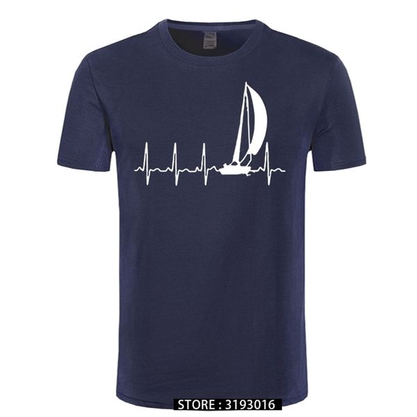 T-shirt da vela T-shirt da vela SAILING IN A HEARTBEAT T-shirt grafica estiva T-shirt da uomo a maniche corte in cotone 100 carino 220520