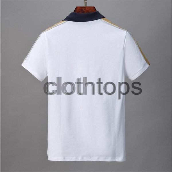 

designer shirt luxury t shirts snake bee floral embroidery mens polos high street fashion stripe print t-shirtcp clothing, White;black