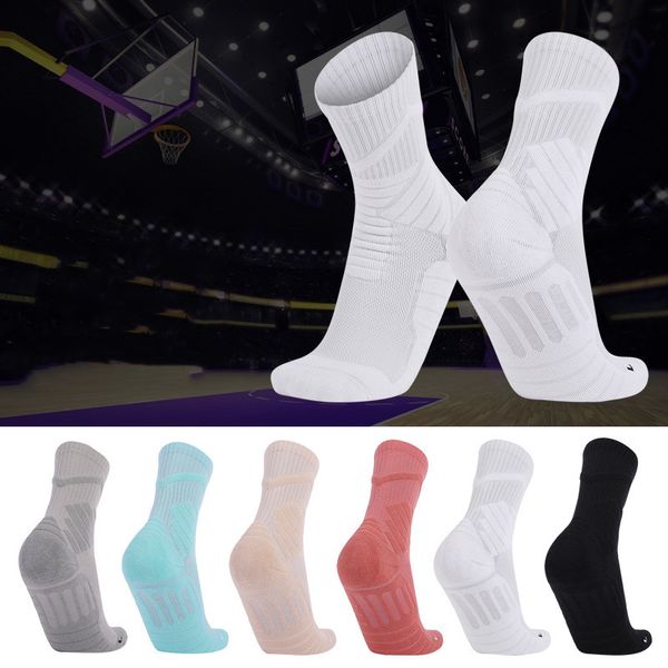 calzini sportivi della squadra di calcio di stile della miscela cotone mens professionale metà tubo asciugamano fondo calzini da basket impugnature in gomma antiscivolo elite socksait unisex