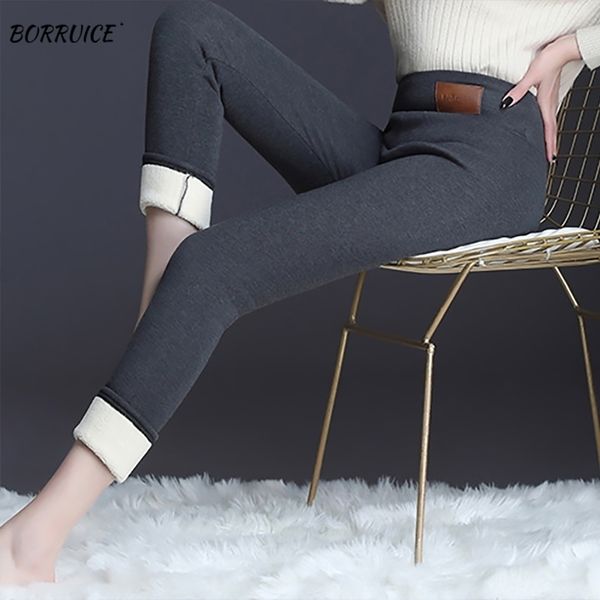 

winter trousers thick lleggings highquality highstretch and velvet pant black leggings 5xl high waist sports pant y200328, Black;white