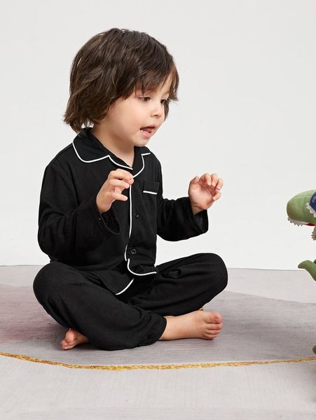 

toddler boys patched pocket contrast piping lounge set she, Blue;red