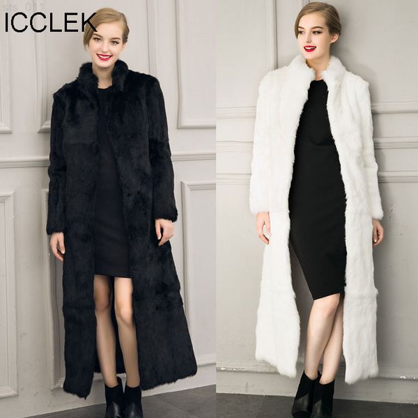

icclek 2018 fur coat imitation rabbit women's stand collar t220716, Black