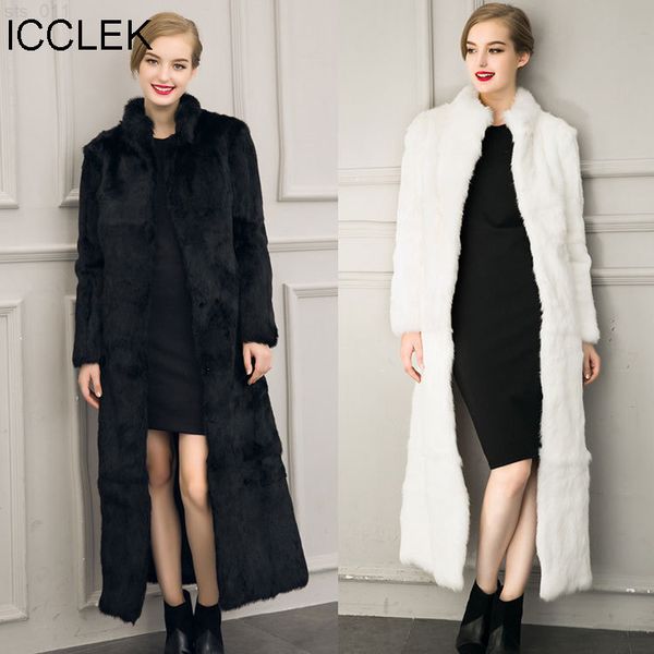 ICCLEK 2018 pelliccia imitazione coniglio colletto da donna T220716