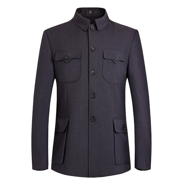 Homem mao traje jaqueta chinesa t￺nica masculina mandarim colarinho blazer sol yat sen mano zhongshan casaco homem cl￡ssico blazer 201104