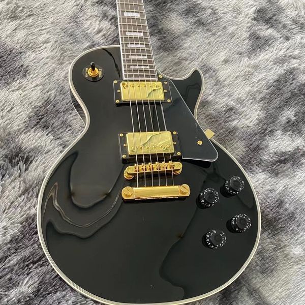 

guitar classic black card gold accessories mahogany body neck rosewood fingerboard