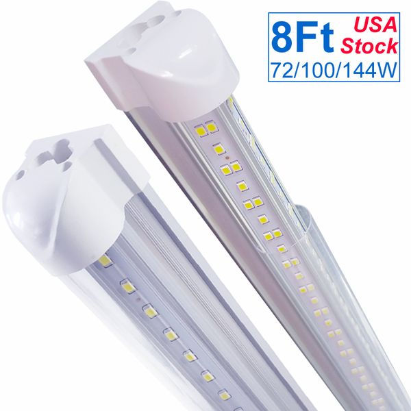 T8 8FT LED-Ladenleuchten, 72 W, V-förmige Röhrenlampen, 8 Fuß 2,4 m Deckenbeleuchtung, ersetzen Leuchtstofflampen, niedriges Profil, verbindbar, integrierte Deckenmontage, OEMLED