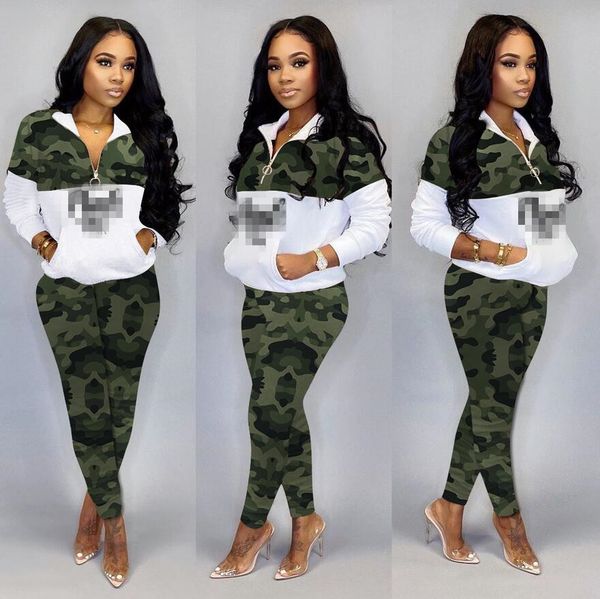 

autumn and wnter women's tracksuits new fashion stitching letter printing two-piece set, Gray