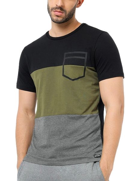 

men patch detail colorblock tee l6ln#, White;black
