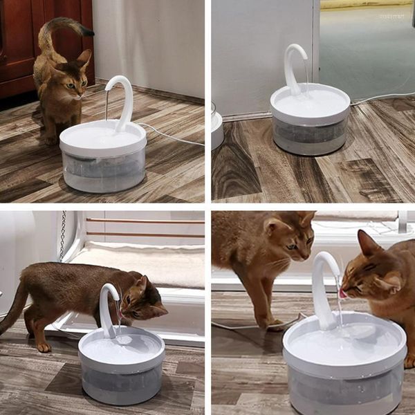 Schwanenhals-Haustierbrunnen, automatischer Wasserspender für Katzen und Hunde, 2 l, gesundes Leben, Zirkulation, leise Arbeit, Federtrinker, Katzennäpfe, Futterspender