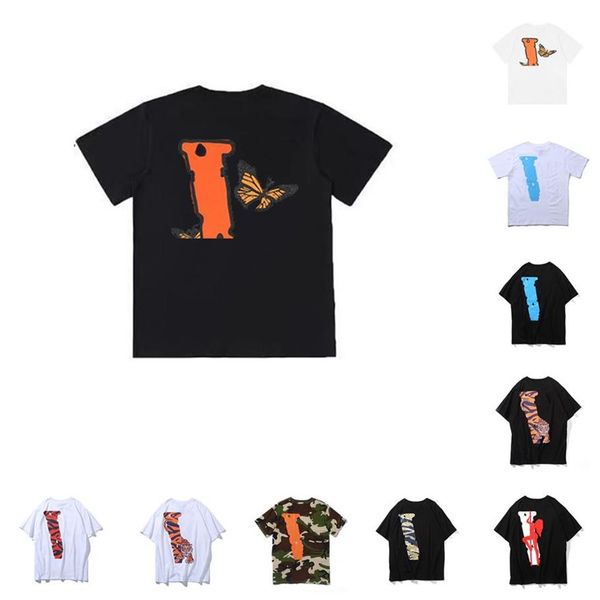 

summer mens women designers t shirts loose tees fashion brands man s casual vlones shirt luxurys clothing street shorts sleev2616, White;black