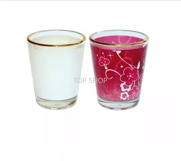 1,5 Unzen Sublimation Schnapsglas Weingläser gefrostet klar weiß leer Cocktailbecher Wärmeübertragung Trinkbecher 144 Stück pro Karton Seefracht Großhandel